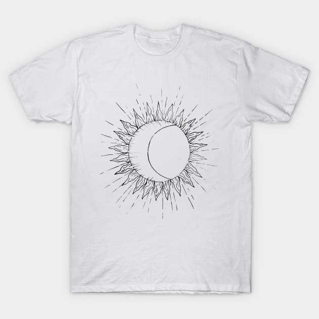 Linework sun moon T-Shirt by GinaaArts